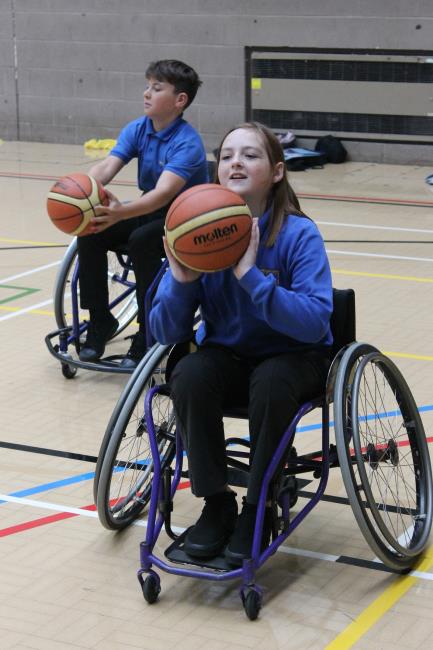Paralympics taster sessions took placxe at Milford Haven School and Pembroke School that included wheelchair basketball, boccia and sitting volleyball